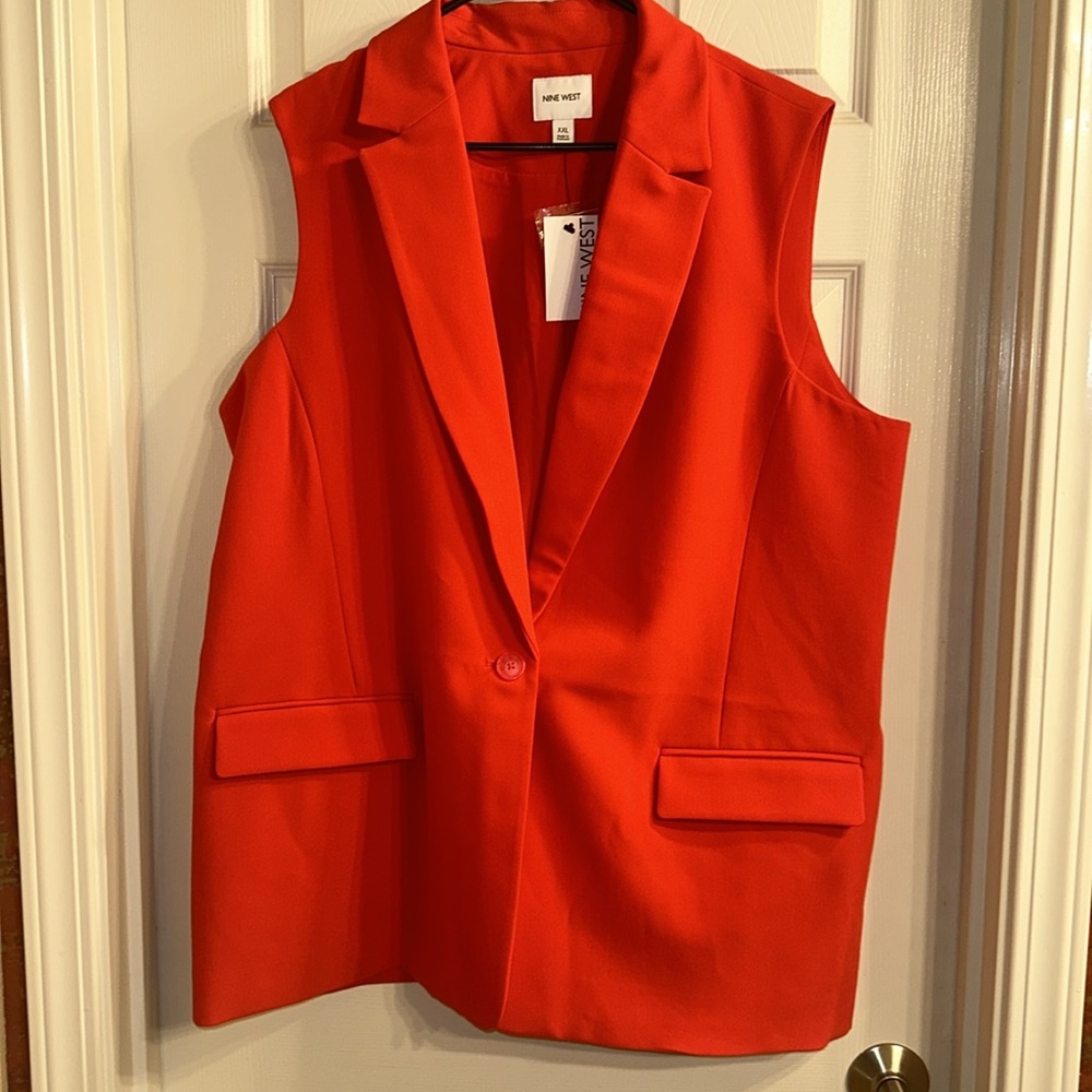 NWT Women’s Nine West Single Button Cosmic Lava Vest (XXL) - Picture 2 of 4